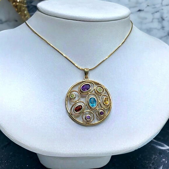 🌺Gold Vermeil & Gemstone Necklace-NWOT - Picture 10 of 10